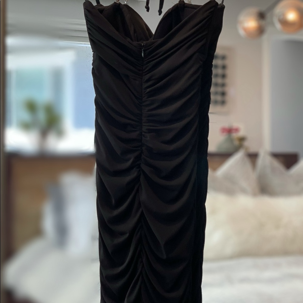 Cache Diamond Halter Ruched Dress - Picture 6 of 7